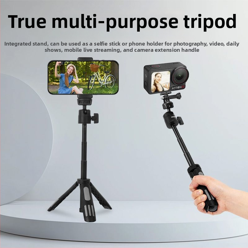 Alumíniový výsuvný statív a pevná konzola pre DJI Action4/5 Pro športovú kameru a mobilný telefón