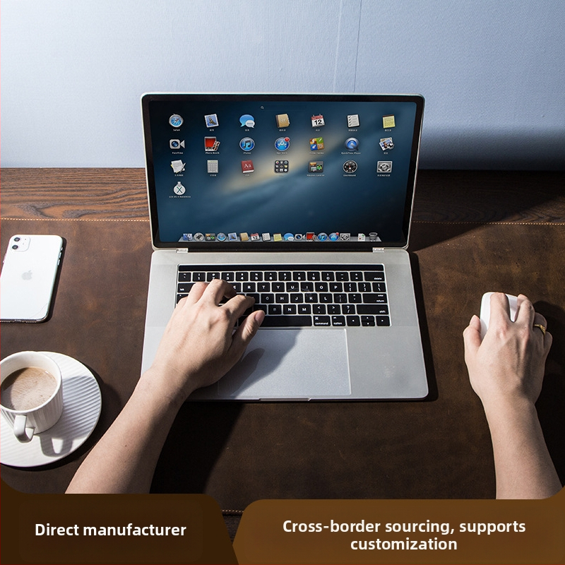 Veľká podložka pod myš z pravej kože, protišmyková, šitá, kancelárska podložka k stolu, tepelná izolácia a odolnosť voči špine, možnosť potlače loga