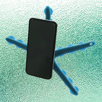 Suport pentru telefon cu ventuză în formă de caracatiță, cap sferic, 5 segmente, model SY0061, fibră de carbon, încărcare 2-5 kg