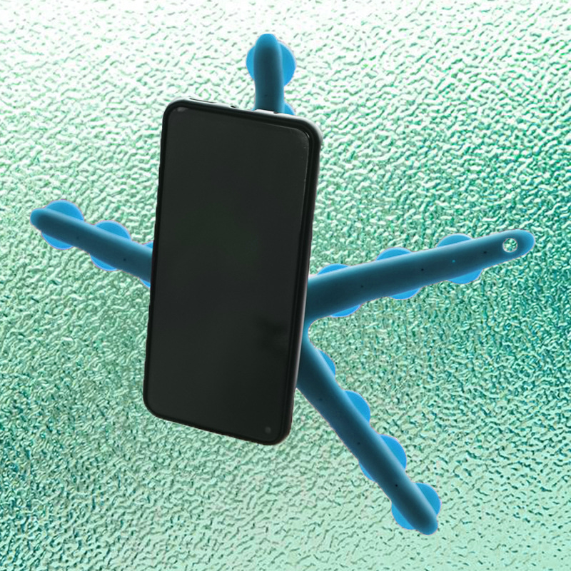 Suport pentru telefon cu ventuză în formă de caracatiță, cap sferic, 5 segmente, model SY0061, fibră de carbon, încărcare 2-5 kg