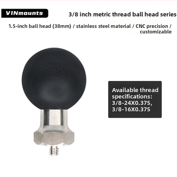 Držiak s guľovou hlavou pre kameru s 3/8-inch závitom, guľová hlava 38 mm, materiál nerezová oceľ + guma, nosnosť až do 7 kg
