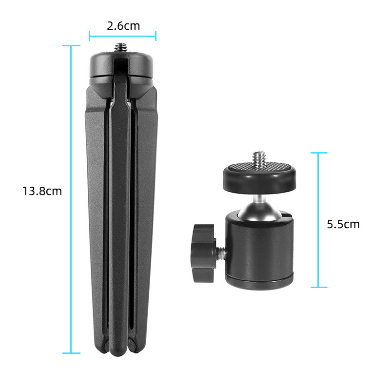 Stativ za DSLR/GoPro od aluminijske legure, 3-sekcijske noge, kuglasta glava, nosivost 6–10 kg, pločica brzog otpuštanja