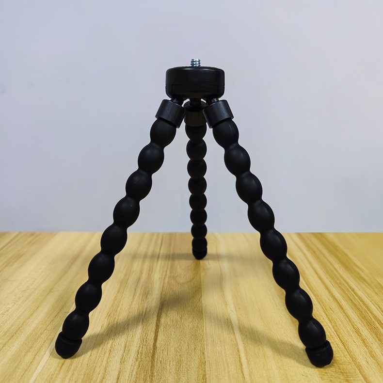 Επιτραπέζιος ευέλικτος τρίποδας με κεφαλή πανόραμα-κλίσης για κινητά τηλέφωνα, σώμα από σιλικόνη και κράμα αλουμινίου