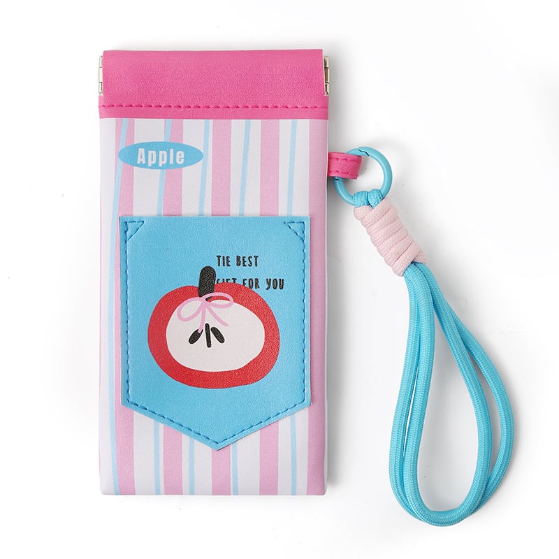 Pungă pentru ochelari cu atașament la gât și buzunar pentru card, husă portabilă din PU pentru ochelari, unisex, respirabilă, ultra-ușoară