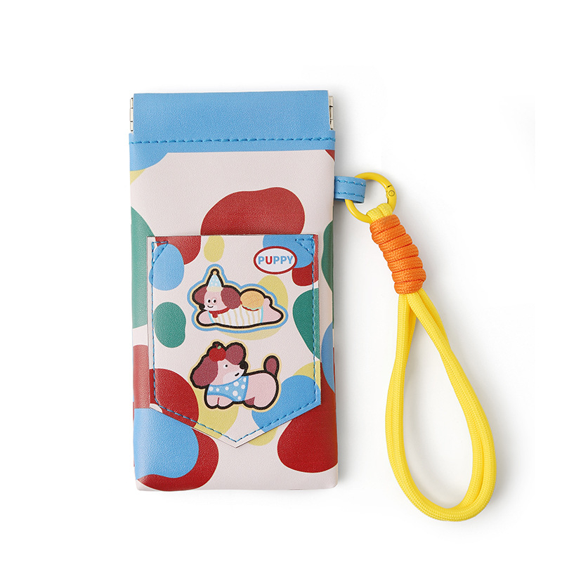 Pungă pentru ochelari cu atașament la gât și buzunar pentru card, husă portabilă din PU pentru ochelari, unisex, respirabilă, ultra-ușoară