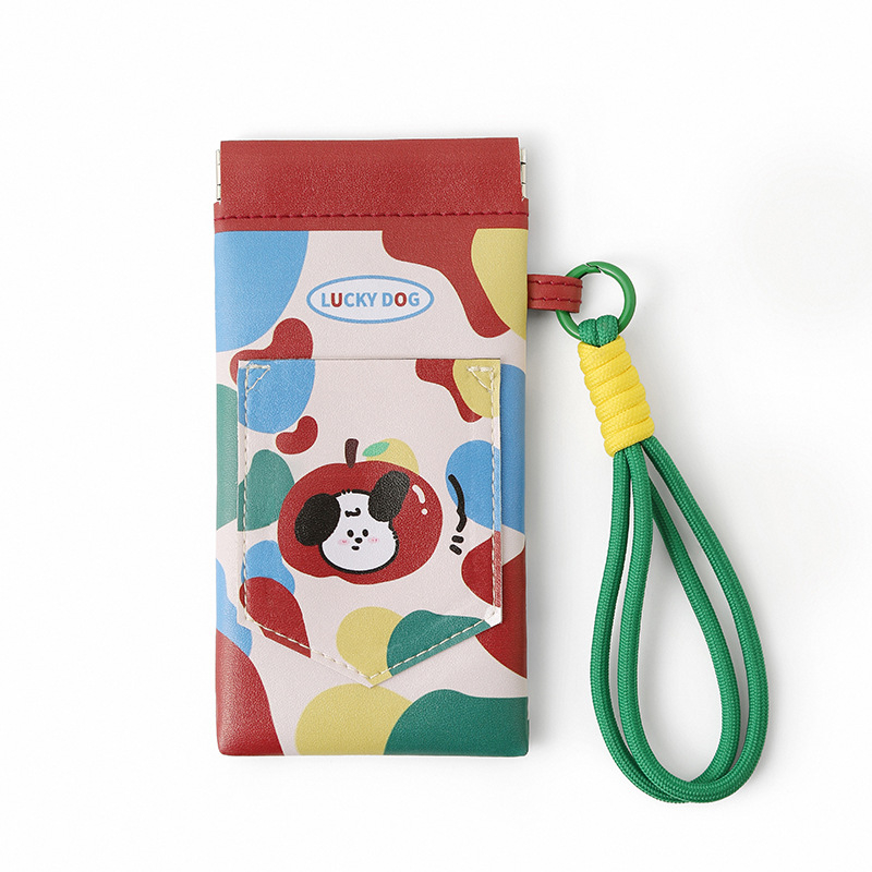 Pungă pentru ochelari cu atașament la gât și buzunar pentru card, husă portabilă din PU pentru ochelari, unisex, respirabilă, ultra-ușoară