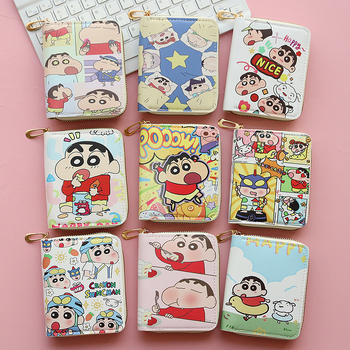 Portofel cu fermoar din PU, model anime, căptușeală din piele sintetică, stil street fashion, lansare primăvară 2025, pentru elevi