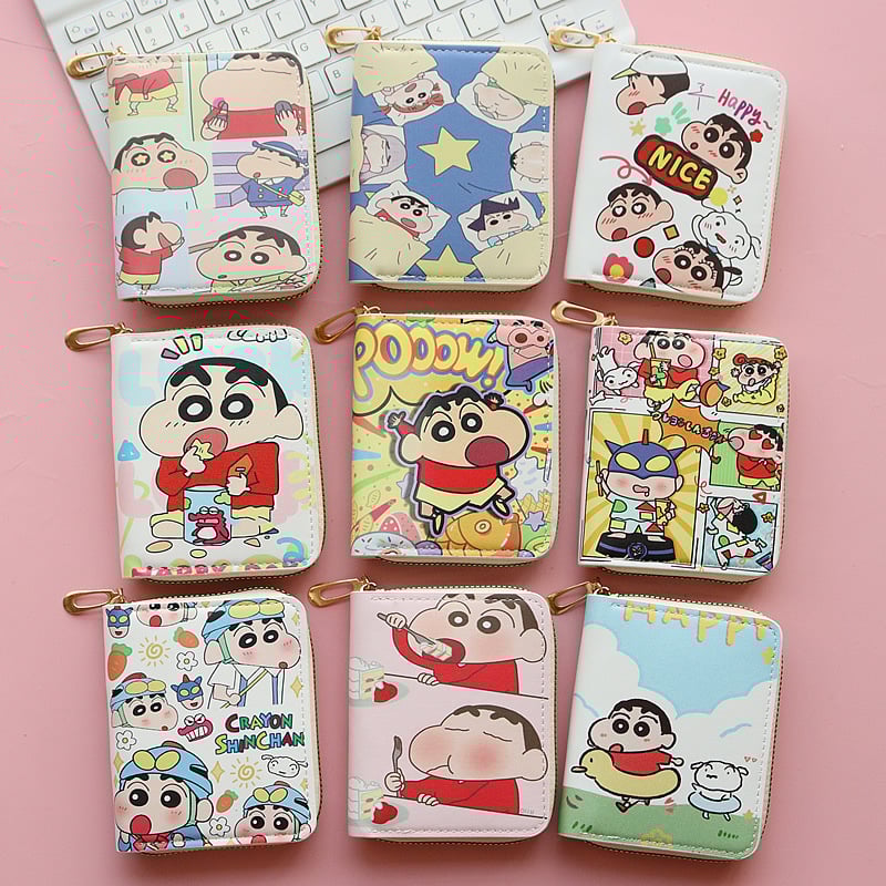 Portofel cu fermoar din PU, model anime, căptușeală din piele sintetică, stil street fashion, lansare primăvară 2025, pentru elevi