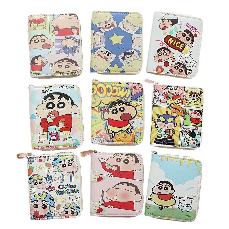 Portofel cu fermoar din PU, model anime, căptușeală din piele sintetică, stil street fashion, lansare primăvară 2025, pentru elevi