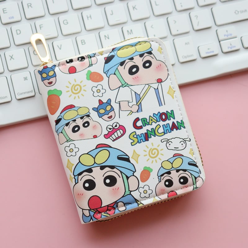 Portofel cu fermoar din PU, model anime, căptușeală din piele sintetică, stil street fashion, lansare primăvară 2025, pentru elevi