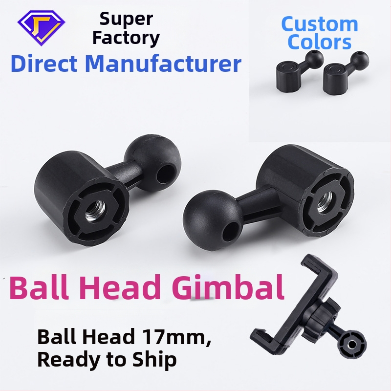 Pipe pan/tilt držiak pre mobilný telefón, 1/4" závit, plastový materiál, pre živé vysielanie, prispôsobiteľný