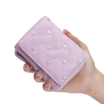 Dámska krátka PU peňaženka, mestský jednoduchý štýl, plaid vzor, bez podšívky, ultra ľahký držiteľ kariet