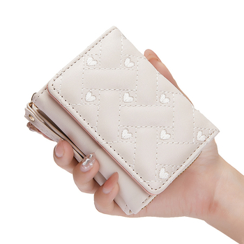 Dámska krátka PU peňaženka, mestský jednoduchý štýl, plaid vzor, bez podšívky, ultra ľahký držiteľ kariet