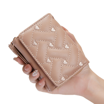 Dámska krátka PU peňaženka, mestský jednoduchý štýl, plaid vzor, bez podšívky, ultra ľahký držiteľ kariet