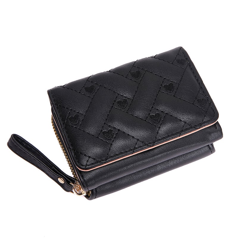 Dámska krátka PU peňaženka, mestský jednoduchý štýl, plaid vzor, bez podšívky, ultra ľahký držiteľ kariet