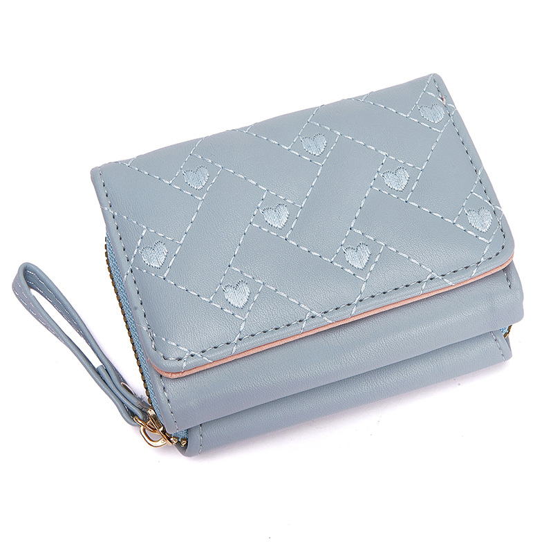 Dámska krátka PU peňaženka, mestský jednoduchý štýl, plaid vzor, bez podšívky, ultra ľahký držiteľ kariet