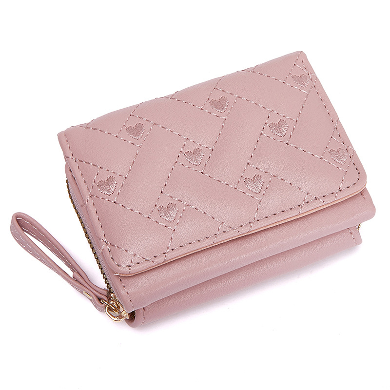 Dámska krátka PU peňaženka, mestský jednoduchý štýl, plaid vzor, bez podšívky, ultra ľahký držiteľ kariet