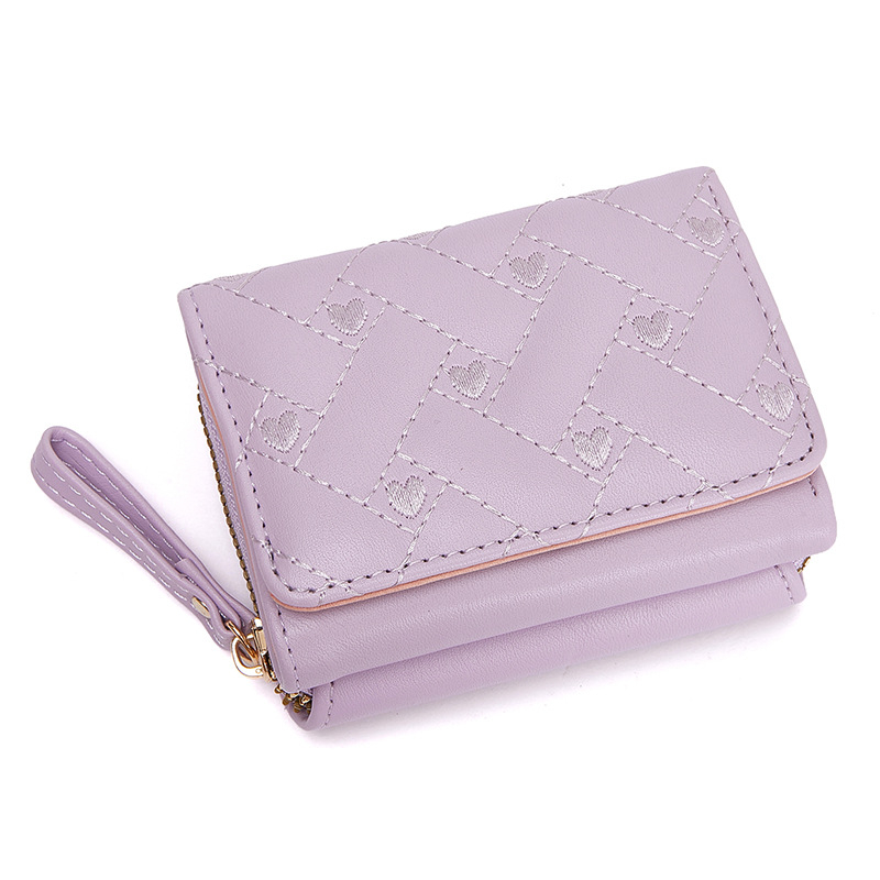 Dámska krátka PU peňaženka, mestský jednoduchý štýl, plaid vzor, bez podšívky, ultra ľahký držiteľ kariet