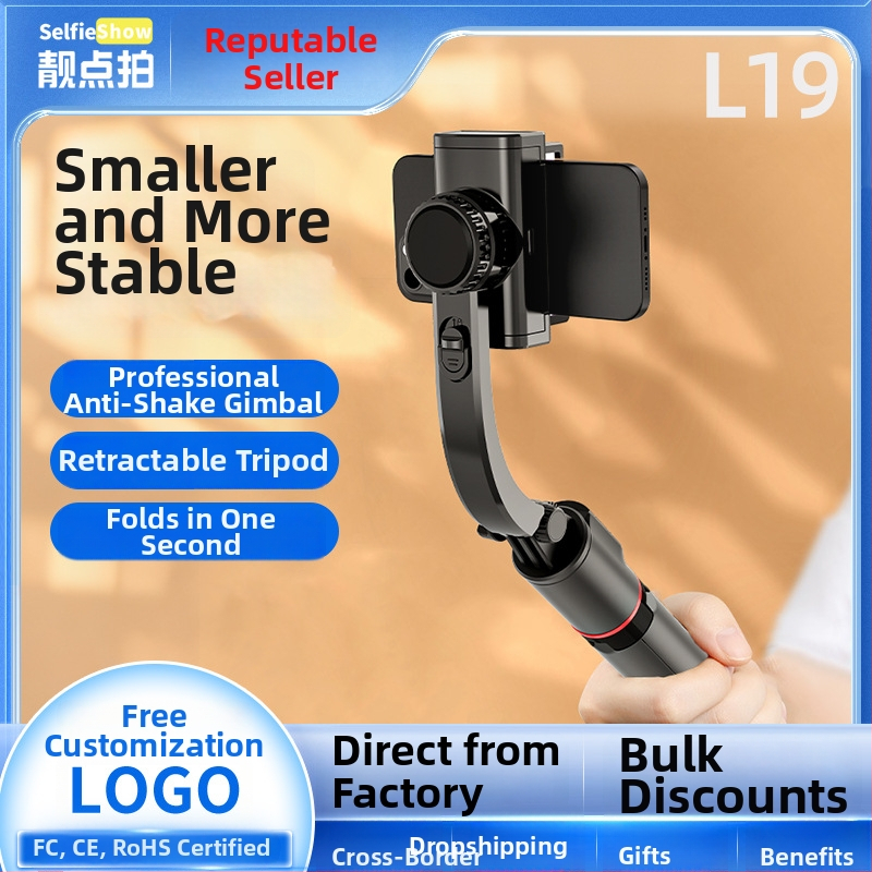 Stabilizátor pre telefón s automatickým sledovaním, ručný stabilizátor so selfie tyčou a tripodom, vstavané svetlo, Bluetooth diaľkové ovládanie, univerzálna kompatibilita