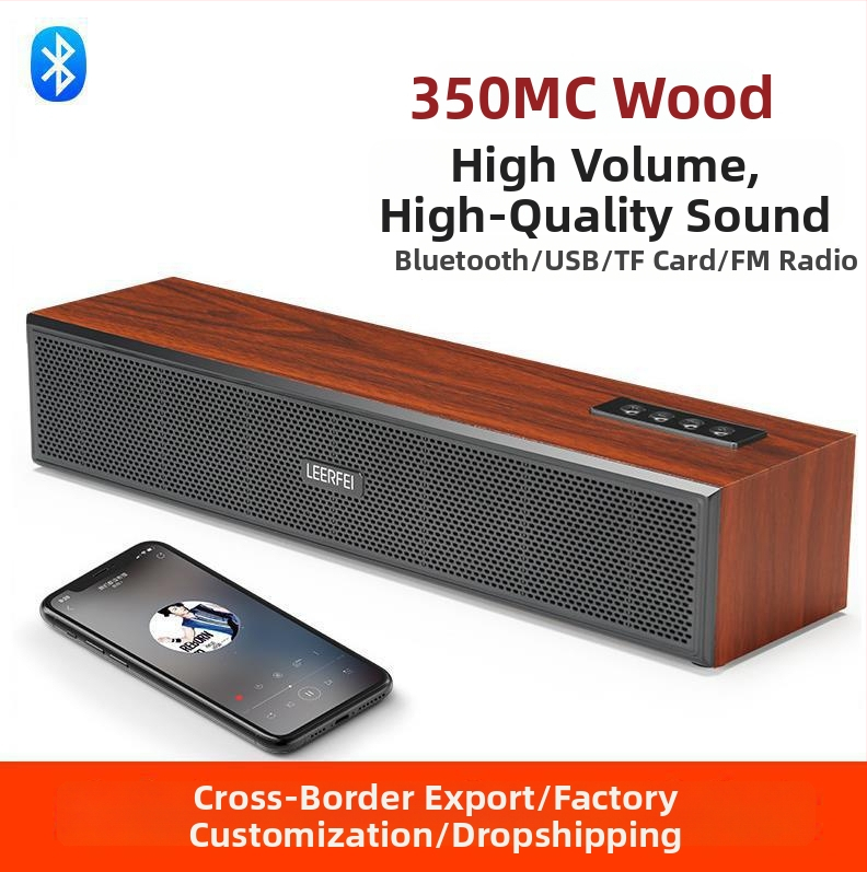 Desktop Bluetooth reproduktor, drevené puzdro, USB napájaný, 2 reproduktory, 3W výkon