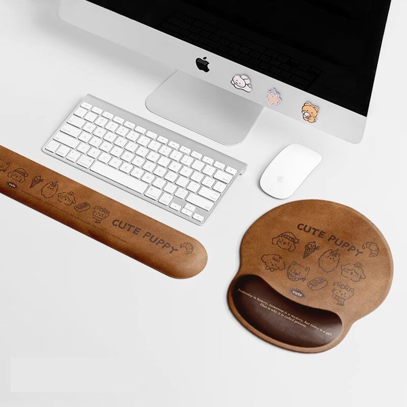 Podloga za miš s podrškom za zglob, dizajn slatkog šteneta, prirodna guma, jednostrana, tisk toplim prijenosom, prilagođene crteže