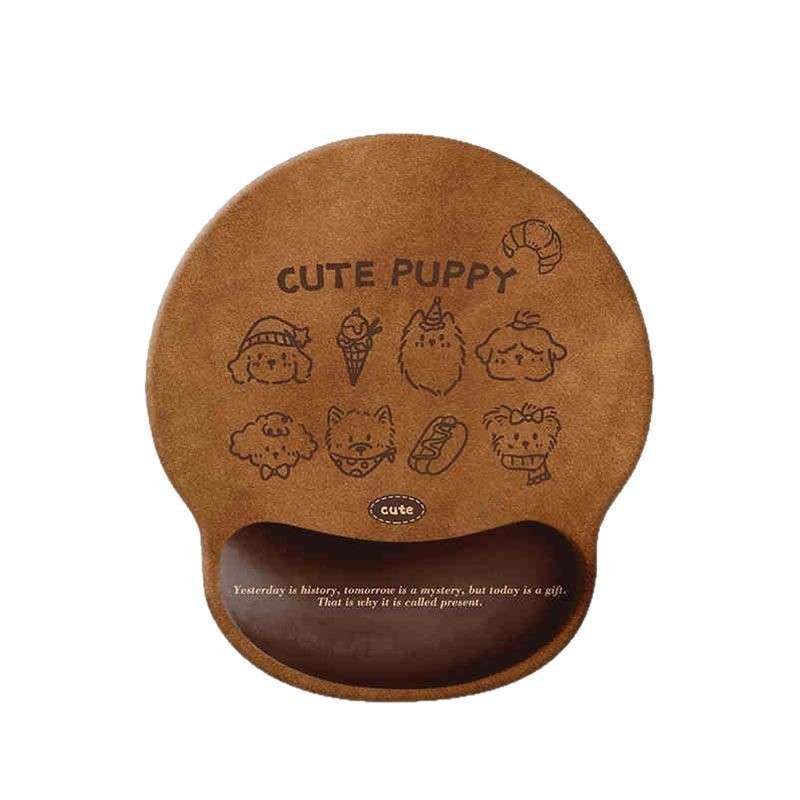 Podloga za miš s podrškom za zglob, dizajn slatkog šteneta, prirodna guma, jednostrana, tisk toplim prijenosom, prilagođene crteže