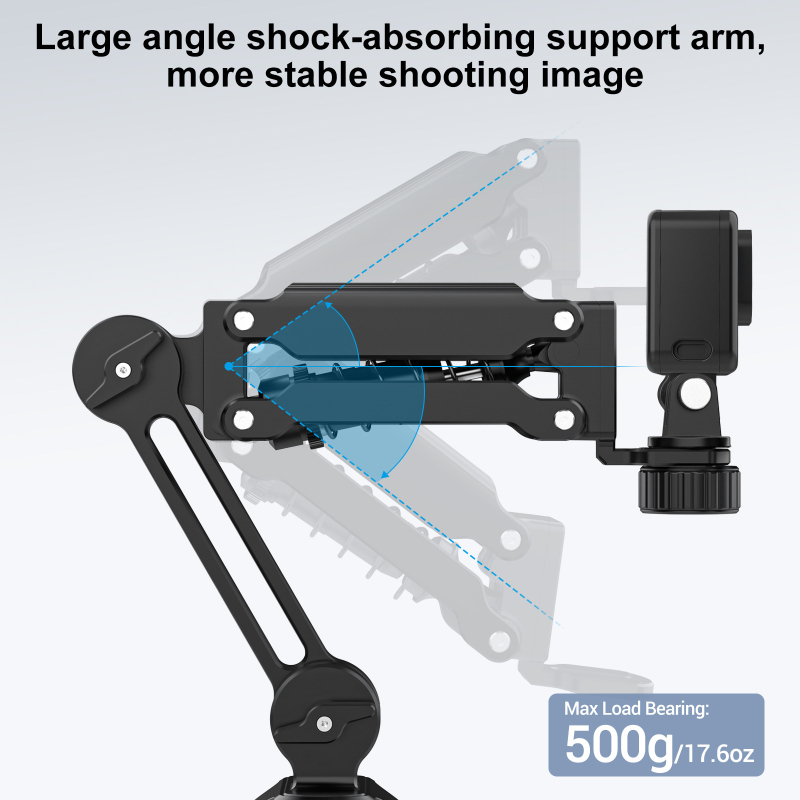 YUNKU K06c Braț amortizor cu ventuză electric pentru Pocket 2/3, GoPro și camere de acțiune – aliaj de aluminiu