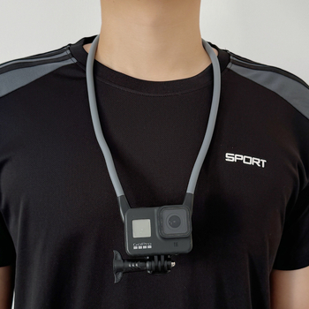 Magnetski držač za vrat za akcijske kamere — ABS + magnet + silikagel; Univerzalna kompatibilnost