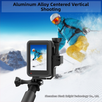 GoPro vertikálny stojan na nahrávanie — centrovaný Live Vlog rám, kovový, model AL19A; kompatibilný s GoPro 12/11/10/9/8/7/6/5/4 a ďalšími športovými kamerami; tlač loga dostupná; podpora montáže v jednom kuse