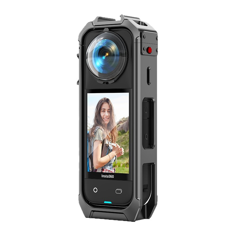 Insta360 X5 Cage — Ramă de protecție din aliaj de aluminiu pentru cameră de acțiune panoramică (Model XY-X5 Cage)