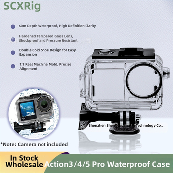 Водоустойчива защитна обвивка за DJI Action 3/4/5 Pro – прозрачен поликарбонат, устойчив на корозия, съвместима с Action 3/4/5 Pro