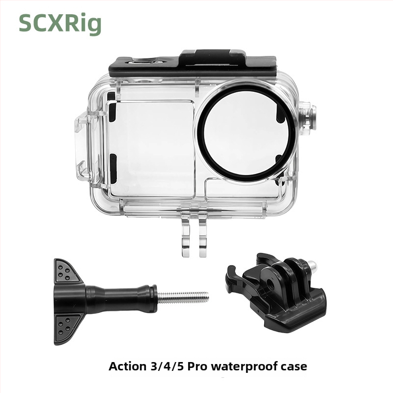 Водоустойчива защитна обвивка за DJI Action 3/4/5 Pro – прозрачен поликарбонат, устойчив на корозия, съвместима с Action 3/4/5 Pro