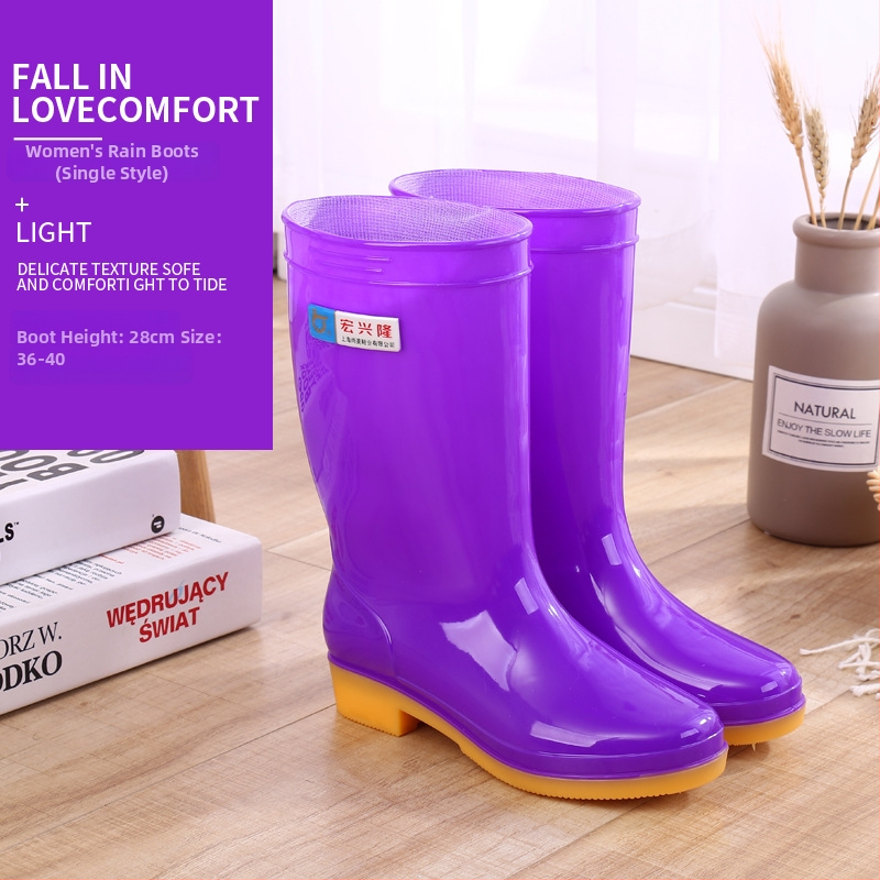 Moterų lietaus batai Hongxinglong, plastinės viršutinės dalies, žemas vamzdelis