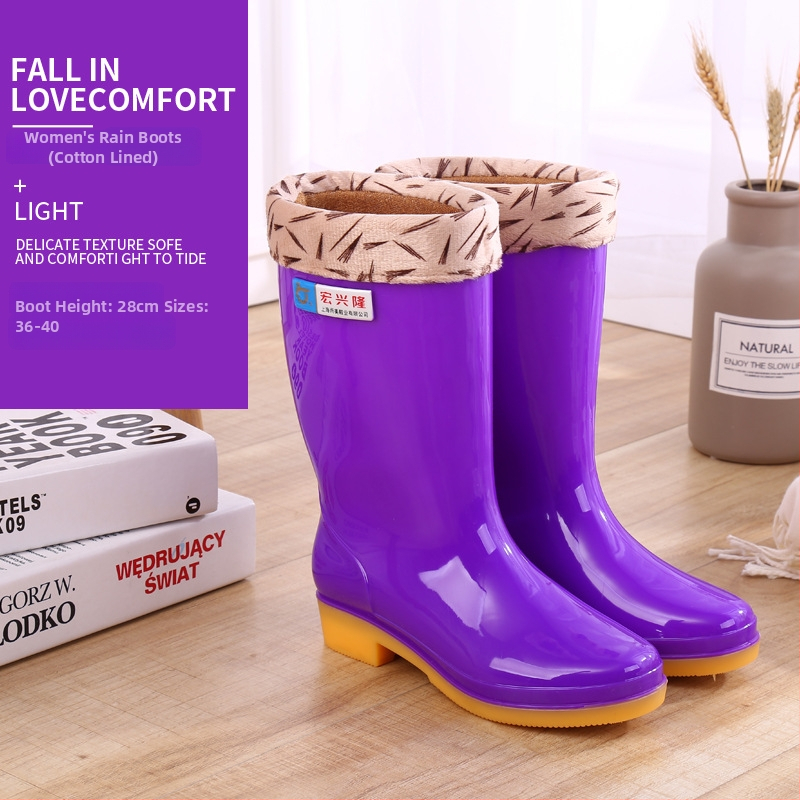 Moterų lietaus batai Hongxinglong, plastinės viršutinės dalies, žemas vamzdelis