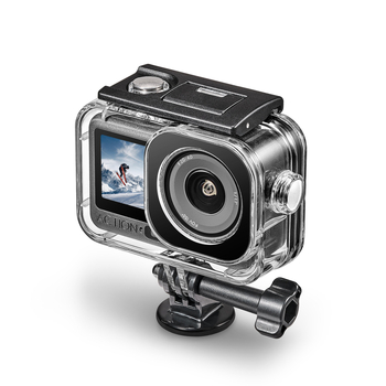 Водоустойчива кутия за DJI Action6/5Pro/4/3 с ABS+PC и прозрачно стъкло; съвместимост: Action6/5/4/3; комплект: водоустойчива обвивка, T-образни винтове, анти-замъгляващи вложки