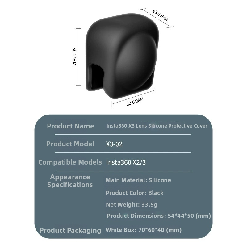 X3 Silikónový ochranný obal na objektív pre Insta360 X2/X3