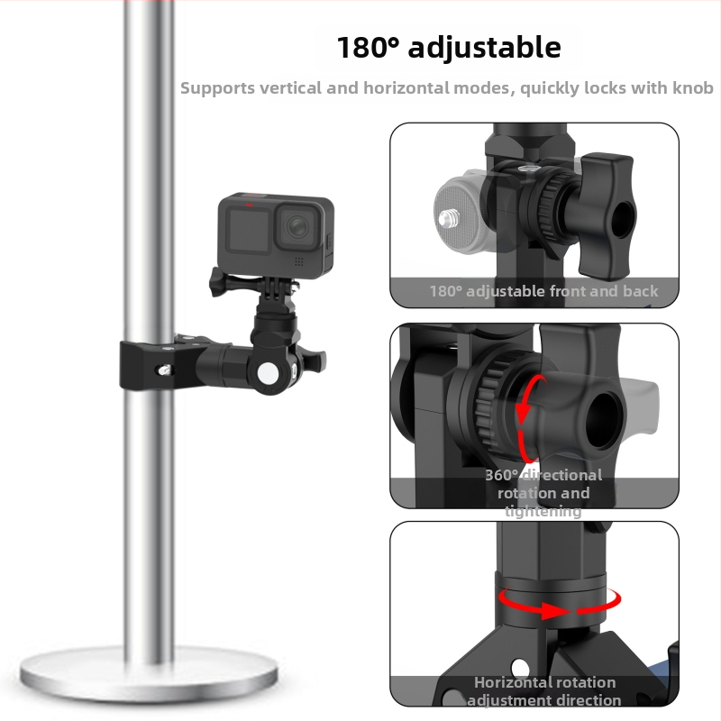 GP384 Držiak na riadidlá pre GoPro, Insta360X5 a DJI – Nylon s vláknom, Proti otrasom, Protišmyk, Vrátane objímky a adaptéra