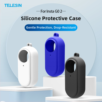TELESIN Go 2 силиконов предпазен калъф за Insta360 GO2; Материал: силикон; Модел: Go 2 silicone sleeve; Съвместимост: Insta360 GO2; Печатано лого: Да; Лицензирана частна марка: Да