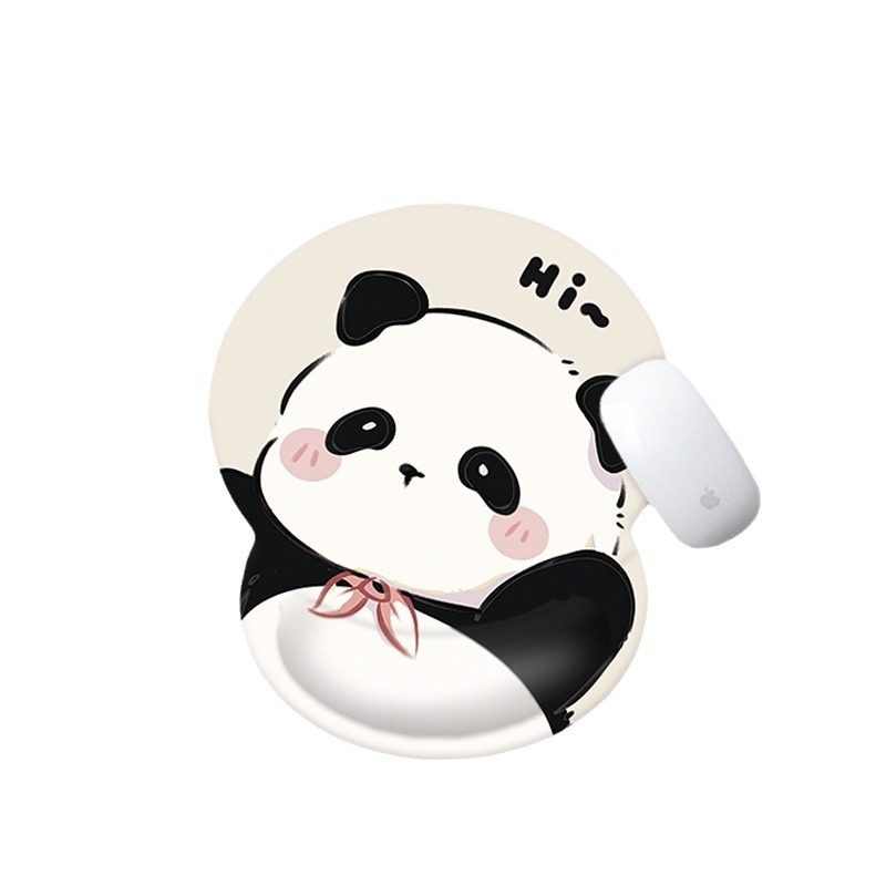 Panda podloga za zglob miša, Cartoon Panda, prirodna guma, jednostrana, toplinski prijenos, otisak loga