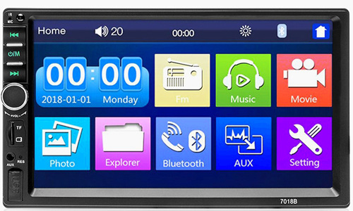 Automobilio MP5 multimedių grotuvė, universalus 1DIN/2DIN, Bluetooth, LCD ekranas, 64GB atmintis