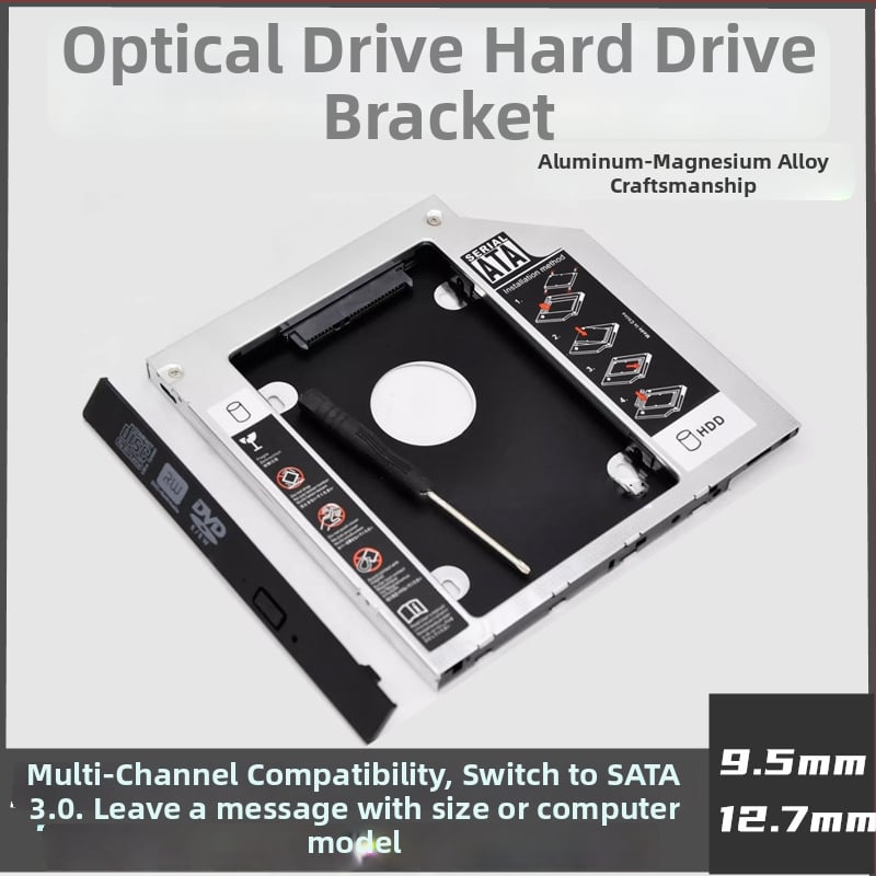 Teljes alumínium laptop HDD-tartó, 9.5/12.7 mm foglalatok, OEM-kompatibilis