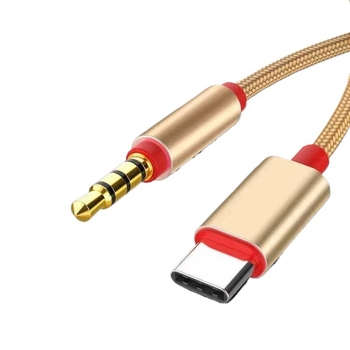Type-C na 3,5 mm auto AUX audio kabel, zlatni konektori, bakreno jezgro, optičko vlakno, BV certificirano