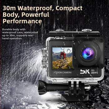 Create vision M60TR akčná kamera so stabilizáciou 4K, 2,0-palcový LCD, TF karta pre ukladanie, 90 minút výdrže batérie