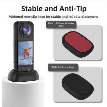 Insta360 X5 Silikono Stalo Pagrinda su Filmavimo Klipu ir Fiksuota X4 Atrama - Modelis X5004