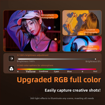 Klip svetla pre telefón — 37 LED, 3W, nastaviteľná farebná teplota 2500K–9900K, DC 3,7V, prenosné LED svetlo pre selfies, vonkajšie snímanie a live stream