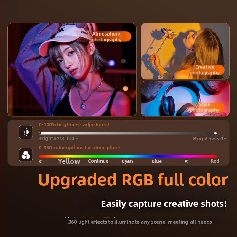 Klip svetla pre telefón — 37 LED, 3W, nastaviteľná farebná teplota 2500K–9900K, DC 3,7V, prenosné LED svetlo pre selfies, vonkajšie snímanie a live stream