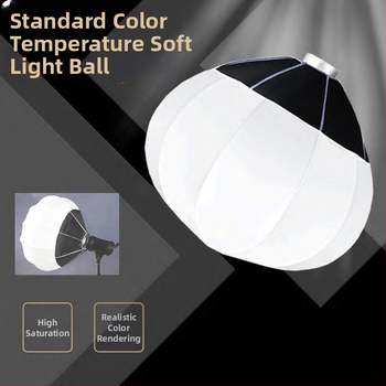 Mäkké svetelné guličkové svetlo pre fotografiu - Model 1-111, Plastová konštrukcia, Nosnosť 6–10 kg, Vhodné pre fotografiu a živé vysielanie