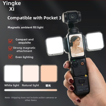 LED svetlo pre DJI Pocket 3 - Prenosné magnetické rýchlo-uvoľňovacie osvetlenie pre športovú kameru s nastaviteľnou jasou