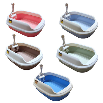 Plastična kutija za mačji šljunak s poluzatvorenim dizajnom, protiv rasipanja, uključuje lopaticu