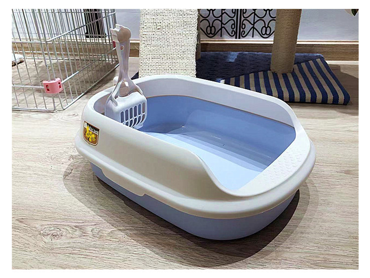 Plastična kutija za mačji šljunak s poluzatvorenim dizajnom, protiv rasipanja, uključuje lopaticu